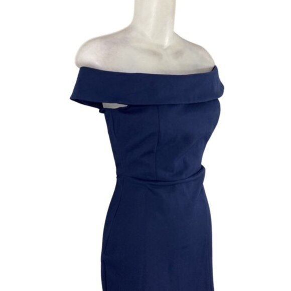 Lulu’s Way Of Love Navy Blue Off-the-Shoulder Bodycon Dress OO9 - Picture 4 of 12